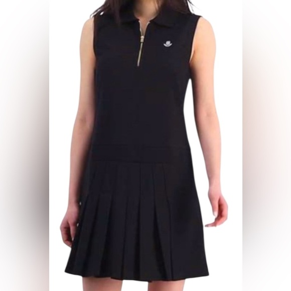 NWT Tommy Hilfiger Women’s Black Sleeveless Dress Pleated Bottom Size Medium - Picture 6 of 11